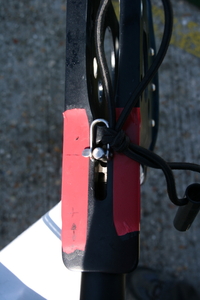 Close up of slot in tiller